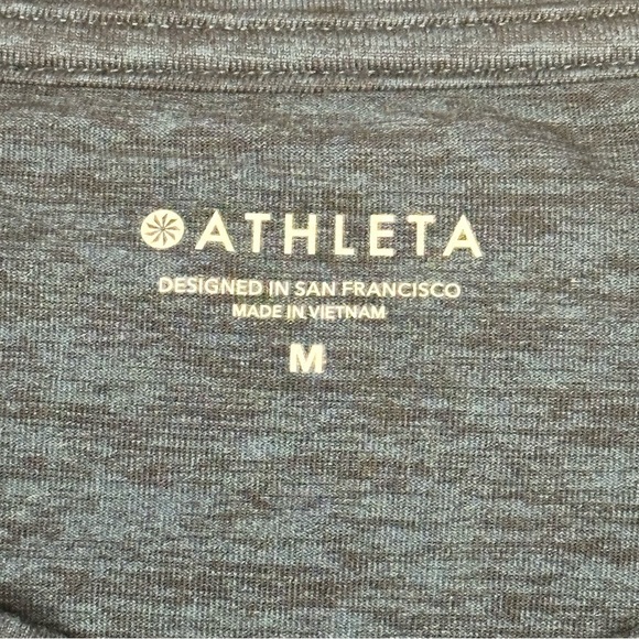 Athleta Long Sleeve Shirt Blue Round Neck Athletic Fit Soft Workout Women's Med - Picture 7 of 12